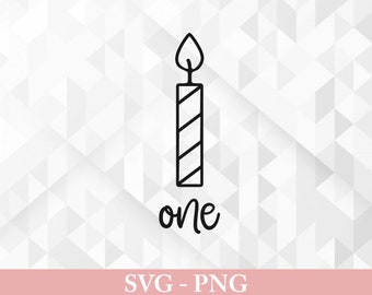 First Birthday SVG, Candle First Birthday Svg, Birthday Shirt Svg, Birthday Candle Svg, First Birthday Cut Files, Cricut, Png, Svg