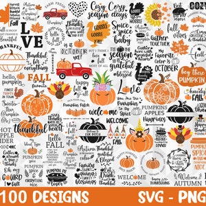 Fall SVG Bundle, Fall Svg, Autumn Svg, Thanksgiving Svg, Fall Svg Designs, Fall Svg Sign, Autumn Bundle Svg, Cut Files, Cricut, Png, Svg
