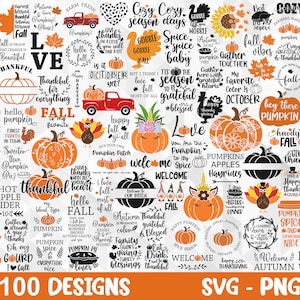 Fall SVG Bundle, Fall Svg, Autumn Svg, Thanksgiving Svg, Fall Svg Designs, Fall Svg Sign, Autumn Bundle Svg, Cut Files, Cricut, Png, Svg