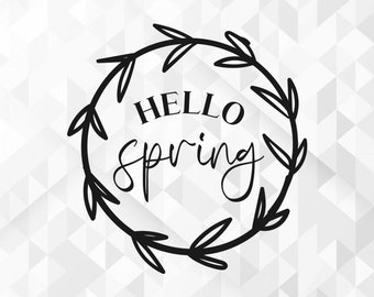 Hello Spring SVG, Spring Svg, Easter Svg, Welcome Spring Svg, Happy Easter Svg, Spring design Svg, Floral Svg, Cut Files, Cricut, Png, Svg