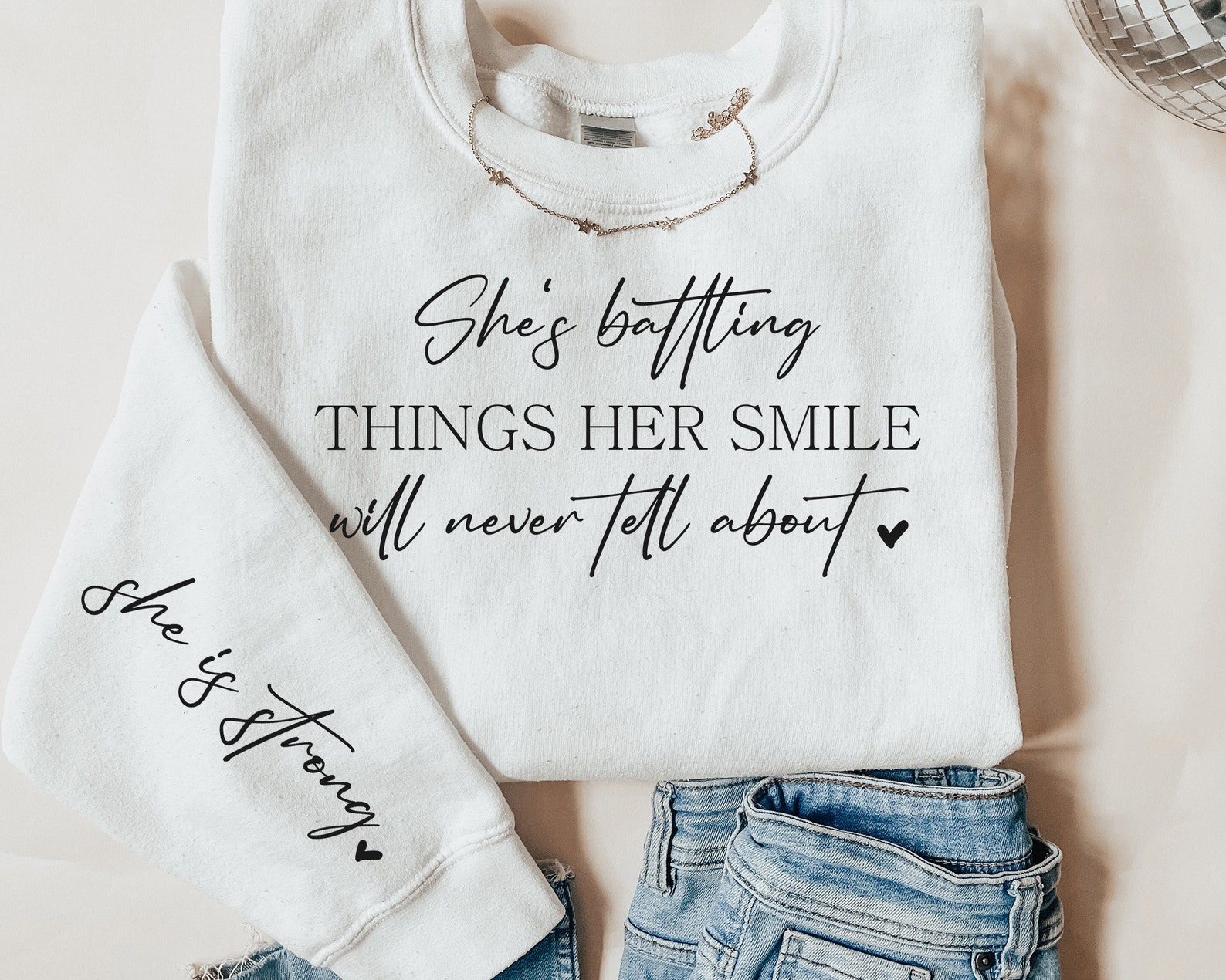 She's Battling Things Her Smile SVG, Inspirational Svg, She is Strong