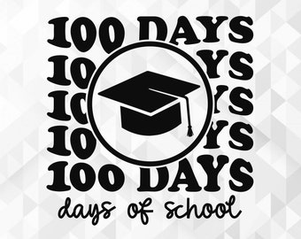 100 Days of School SVG, 100 Days Shirt Svg, School Svg, 100 Days Brighter Svg, Back To School Svg, Cut Files, Cricut, Png, Svg