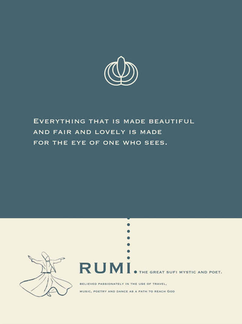 Rumi Quote Rumi Saying Rumi Wall Art Rumi Poster Motivational Quote ...