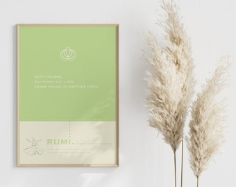 Rumi Zitat Rumi Spruch Rumi Wandkunst Rumi Poster motivierend Zitat Druck Herunterladbare Drucke Druckbare Kunstdrucke Online druckbare Kunst