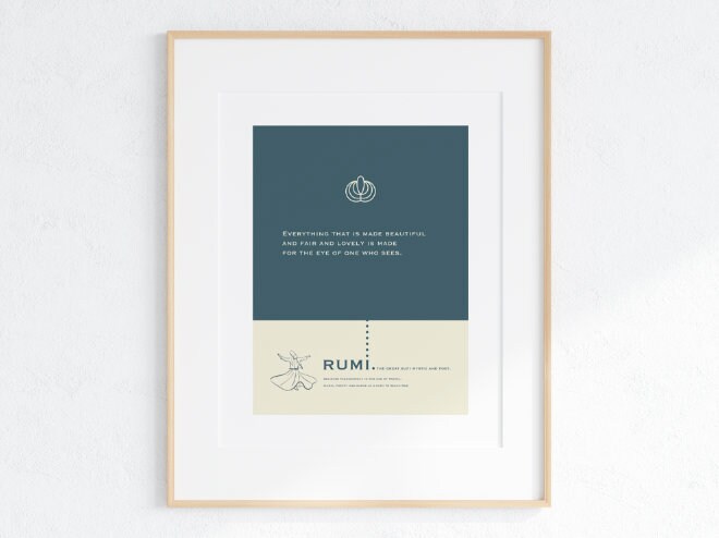 Rumi Quote Rumi Saying Rumi Wall Art Rumi Poster Motivational Quote ...