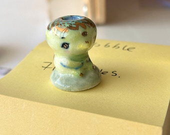 CHIBI KAPPA // Hot Spring / Miniature Porcelain Ceramic Figurine / Kawaii Figurine / Desk Buddy / Office decor / Cute art