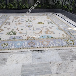 10X14 Gray, Beige, Green Oushak rug muted multi size 8x10/9x12/10x14 Hand-knotted Vintage Oushak Wool Area Rug for Living Room, Dining room.
