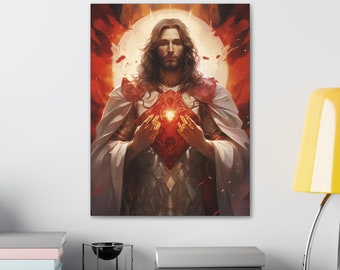Sacred Heart of Jesus, Sacro Cuore di Gesú, Sagrado Coração de Jesus, Heiligstes Herz Jesu, Wall Art, Canvas, Catholic Art
