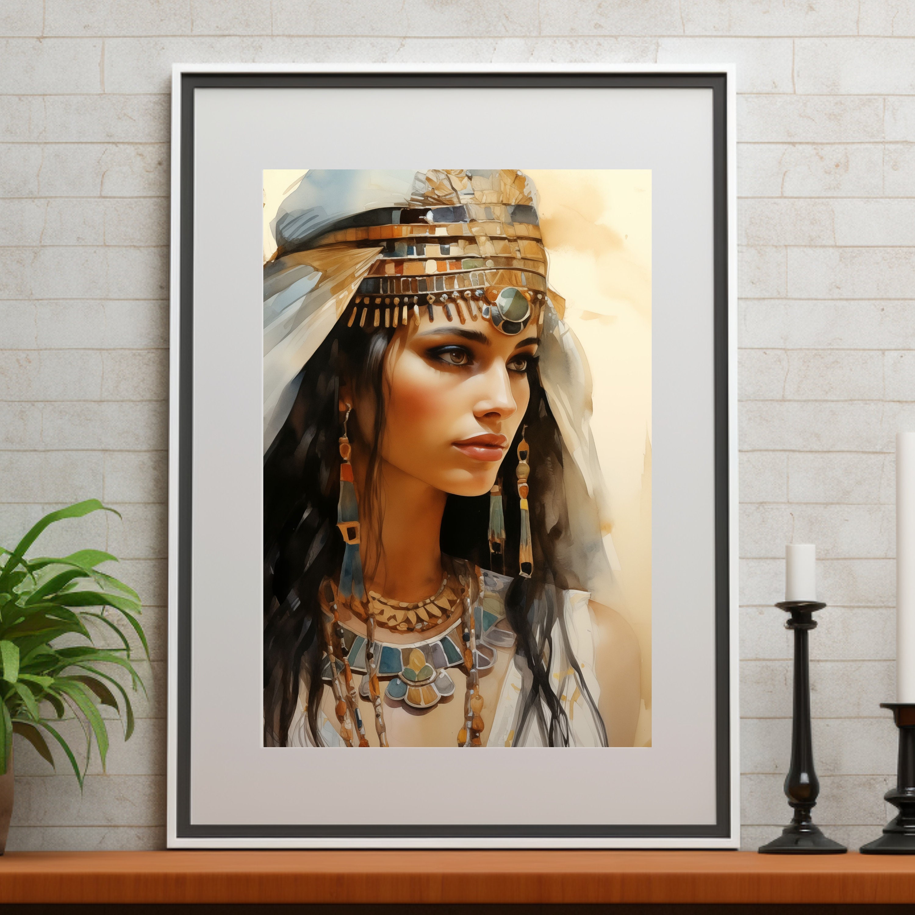 11 ägyptische Frauen Porträts Gemälde, Aquarell Bündel, alte Ägypter, hochauflösende druckbare