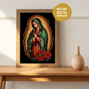 Our Lady of Guadalupe, La Virgen de Guadalupe, Virgin art from Mexico, Modern Reinterpretation of the Iconic Tilma gift, religious wall art