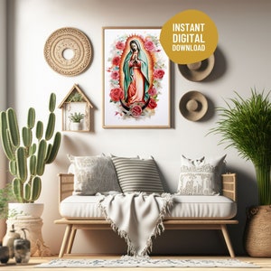 Virgen de Guadalupe, Unsere Liebe Frau von Guadalupe la Virgen de Guadalupe, Jungfrauenkunst aus Mexiko, moderne Neuinterpretation des ikonischen Tilma-Geschenks