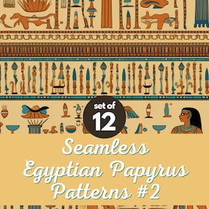 Ägyptische Muster Digital Papier 12er-Set (Nummer #2) Ägyptischer Papyrus, Ägypten, Geschenkverpackungen, DIY-Projekte, scrapbooking, printable