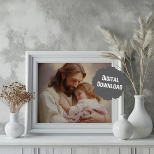 Miscarriage Memorial Gift, Jesus Holding a Baby, Symbol of Love and Hope, Consoling Gift for Loss Digital Pregnancy Ended Early, Girl Boy