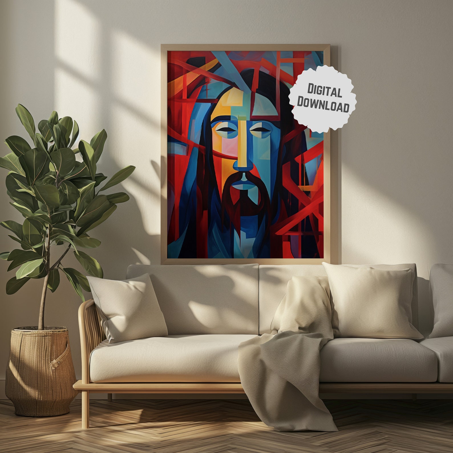 Jesus Abstract Portrait, Jesus Christ, Digital Download, Jesus Painting ...