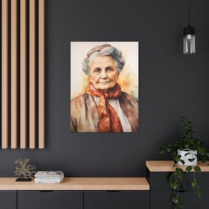 Maria Montessori acuarela lienzo impresión, interpretación de IA método Montessori moderno Educación sensorial centrada en el niño Vida práctica