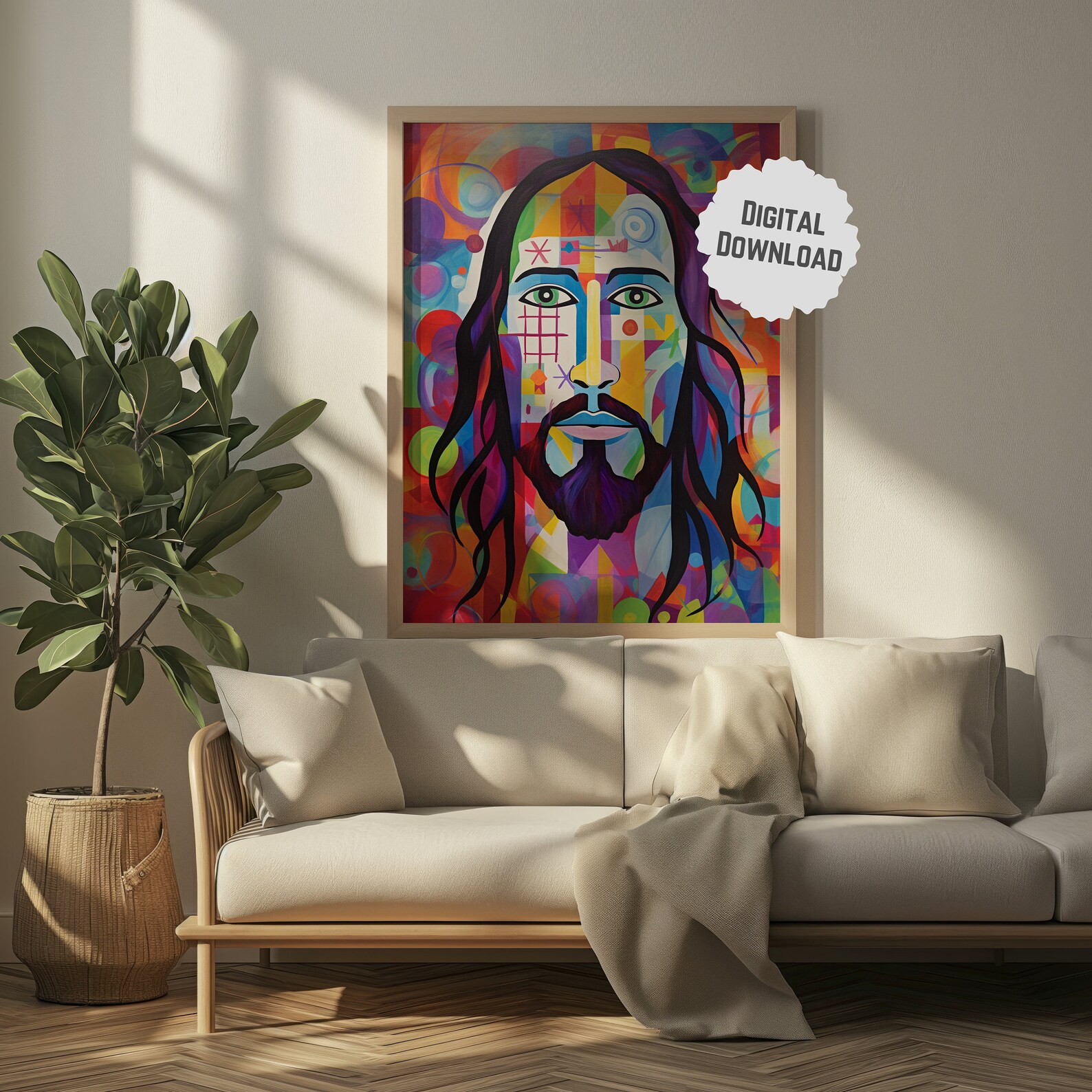 Jesus Abstract Portrait, Jesus Christ, Digital Download, Jesus Painting ...