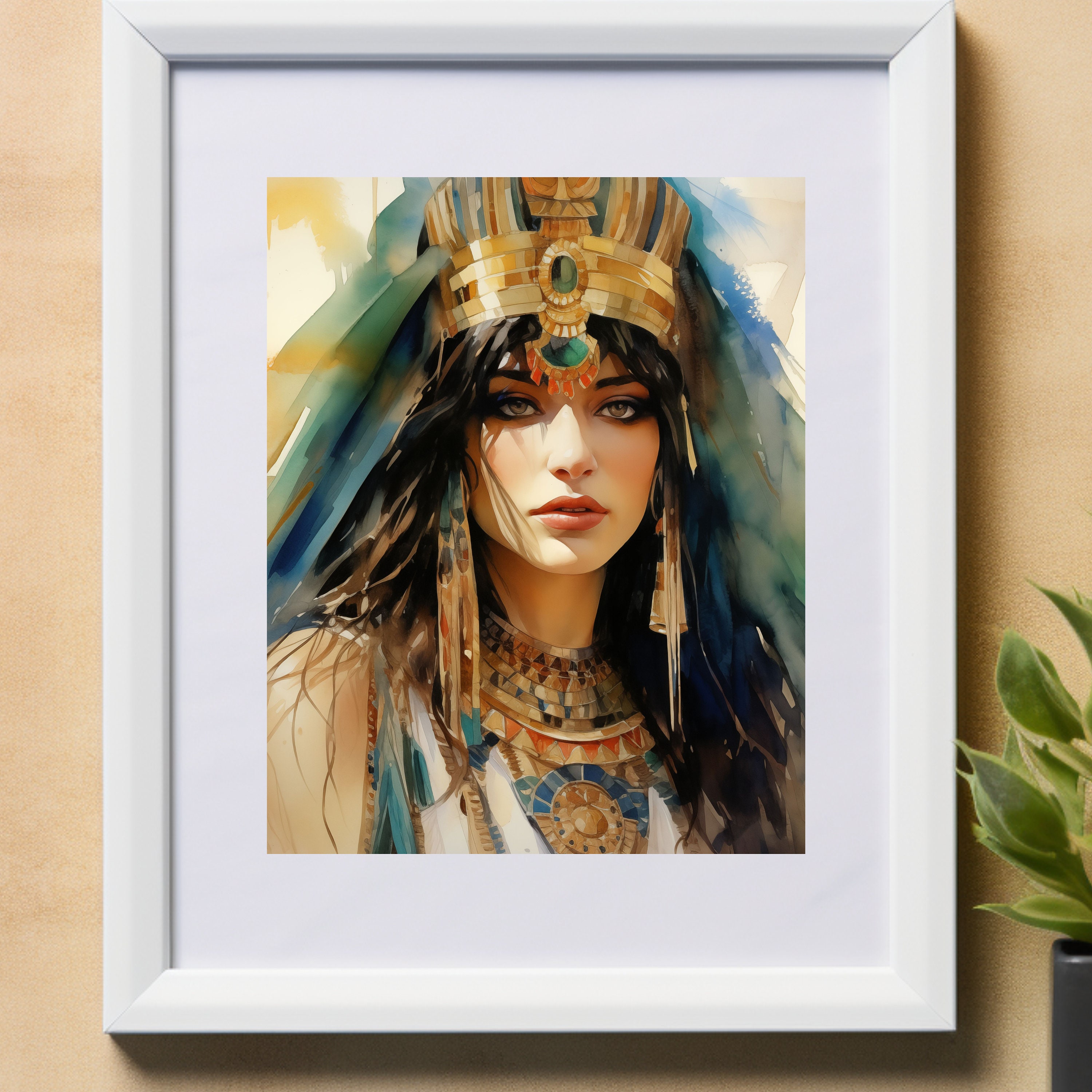 11 ägyptische Frauen Porträts Gemälde, Aquarell Bündel, alte Ägypter, hochauflösende druckbare