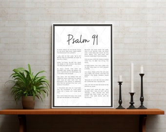 Psalm 91 KJV, Psalm 91 King James Version, Prayer, Poster Gift, Psalm