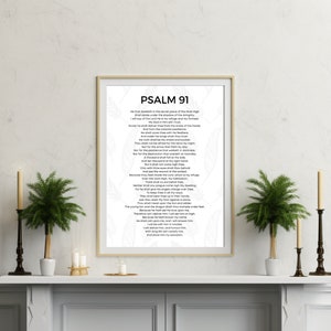 Salmo 91 KJV, Salmo 91 Versión King James, Oración, Regalo de cartel, Carta del Salmo 91, Salmo 91 imprimible, Protección de Dios, Salmo de los soldados, Biblia