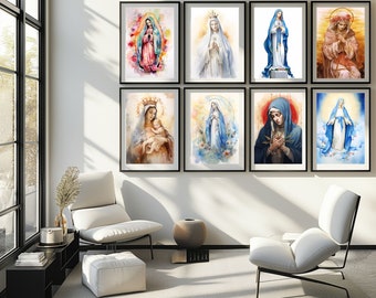 Our Lady Digital Paintings | Fatima, Lourdes, Guadalupe, Sorrows, Mount Carmel, Immaculate Conception, Medjugorje, La Salette | Art Download