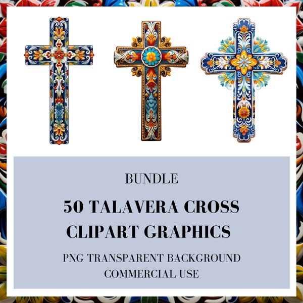 Talavera Pottery Cross Bundle of 50 Commercial use Talavera Crucifix Mexican Puebla Atlixco Cholula Tecali earthenware PNG digital download