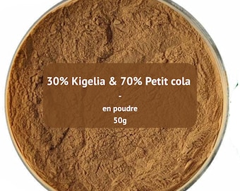 Mélange naturel Petit Cola & Kigelia – 50 g – Plantes africaines traditionnelles – Vitalité et tonus – Poudre brute