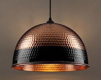Czarna oksydowana lampa wisząca do wnętrz z miedzi