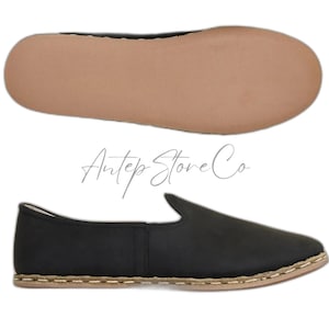 Mens Black Yemeni Shoe, Mens Barefoot Shoe, Wide Toe Box Comfy Shoe, Handmade Turkish Slip On Shoe, Leather Authentic Shoe, Anatolian Yemeni