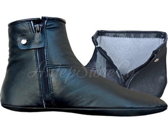 Handmade Leather Khuffain, Islamic Foot Warmer Prayer Socks, Waterproof Halal Footwear for Men & Women