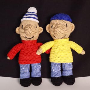 Crocheted Pat and Mat doll, 25cm amigurumi neighbor, television character, handmade
