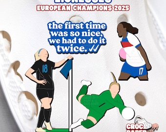 Colgantes de cocodrilo campeones de la Eurocopa / Leona / Hannah Hampton / Chloe Kelly / Agyemang / 2025 / Paquete de 4