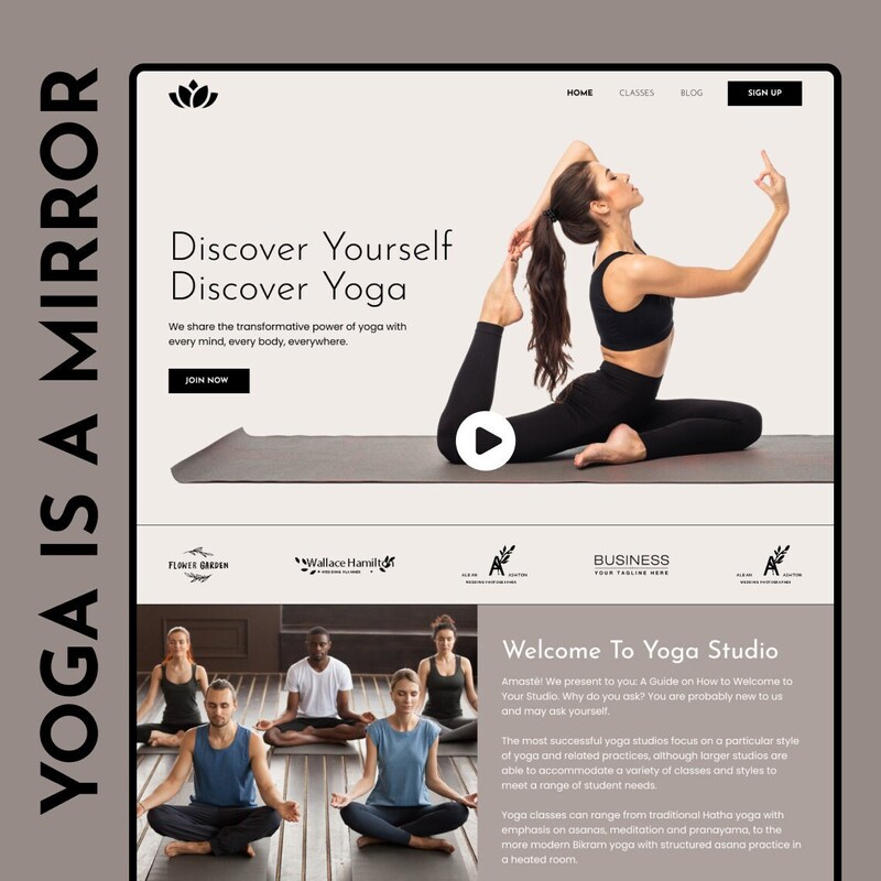 Squarespace Yoga Template Etsy