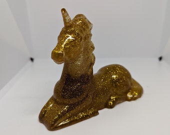 Glitter Resin Unicorn - Gold