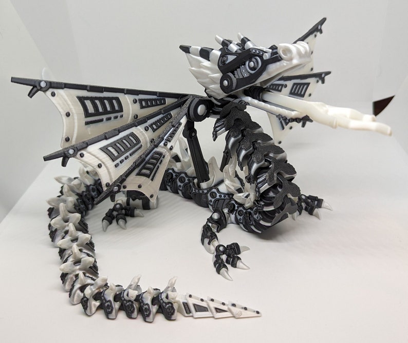 Mech Dragon By Flexi Factory Black and White