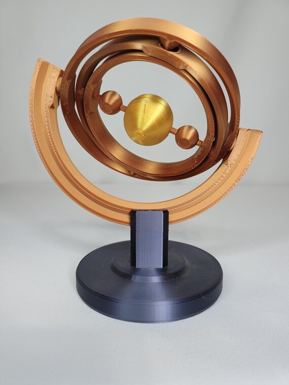 Orbital Spinner Desk Toy – 3D Printed Kinetic Sculpture | STLFLIX Design | Spinnable Office Decor | Shiny Fidget Display