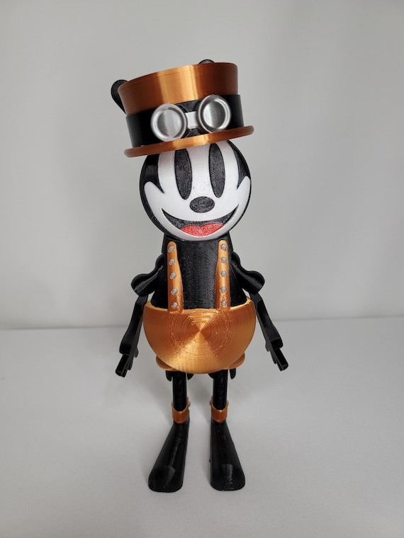 Oswald the Steampunk Rabbit | Articulated 3D Printed Toy | Poseable Figure with Removable Hat | Blooming Comet Original