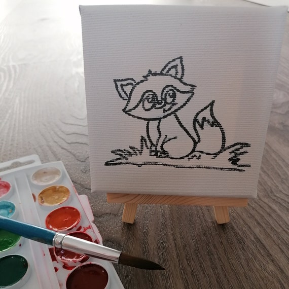 5pcs Creative Set for Coloring on Easel, Motif Fox, Children