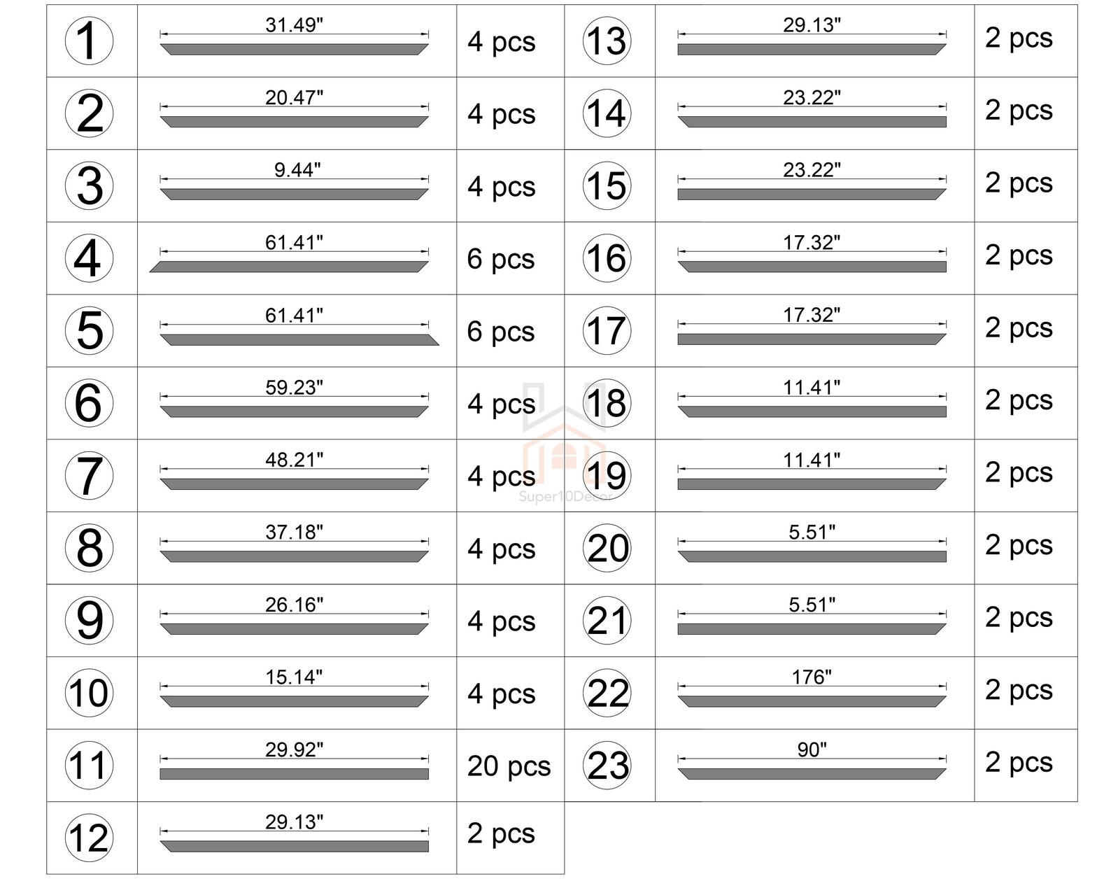 Wall Molding Package Ready to Assemble, Wall Molding Kit, Custom