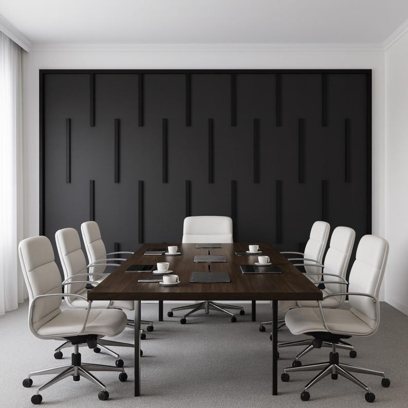 Modern Wall Molding Panel Kit With Asymmetrical Vertical Layout ...