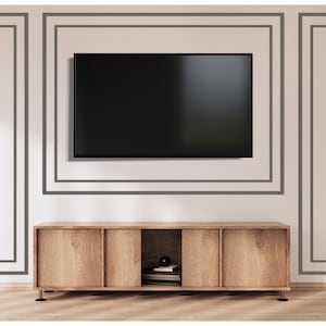 Moldura para TV, moldura para decoración de pared, moldura de pared personalizada, kit de paneles, decoración de habitaciones, panel a medida, DECO173