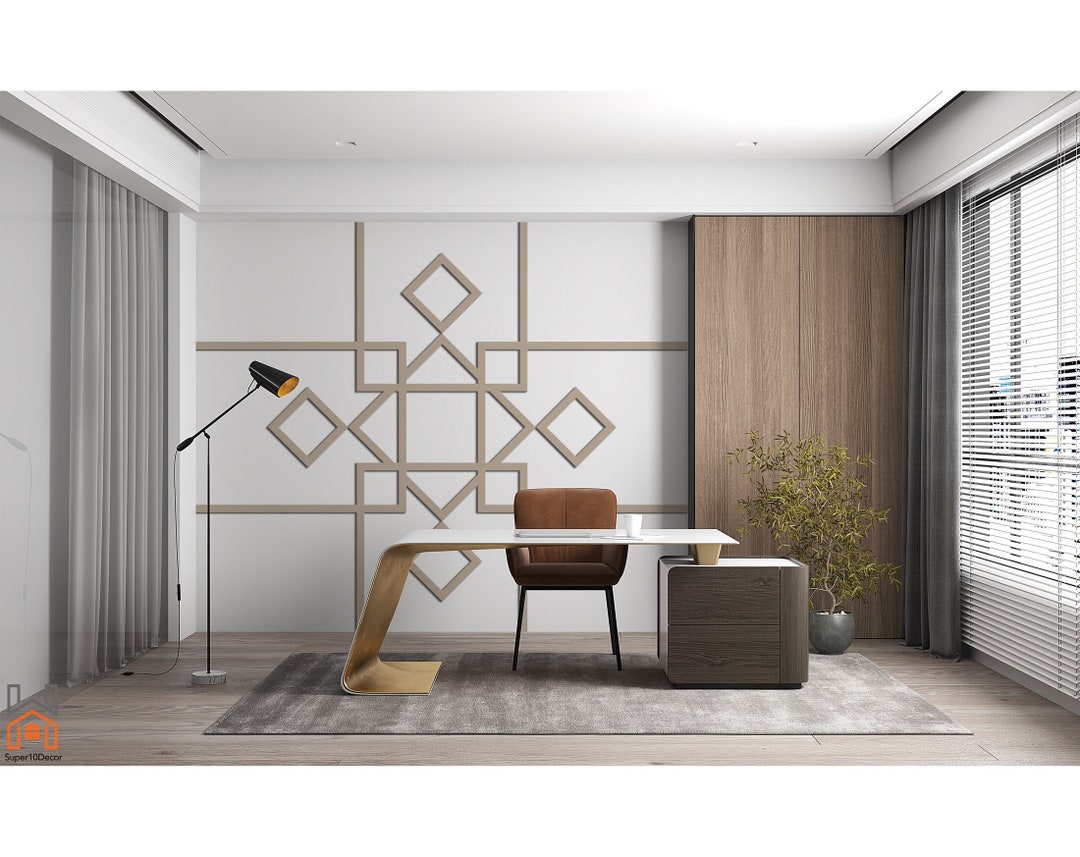 Wall Trim Kit Ready to Assemble Wall Moulding Kit Decorative Etsy