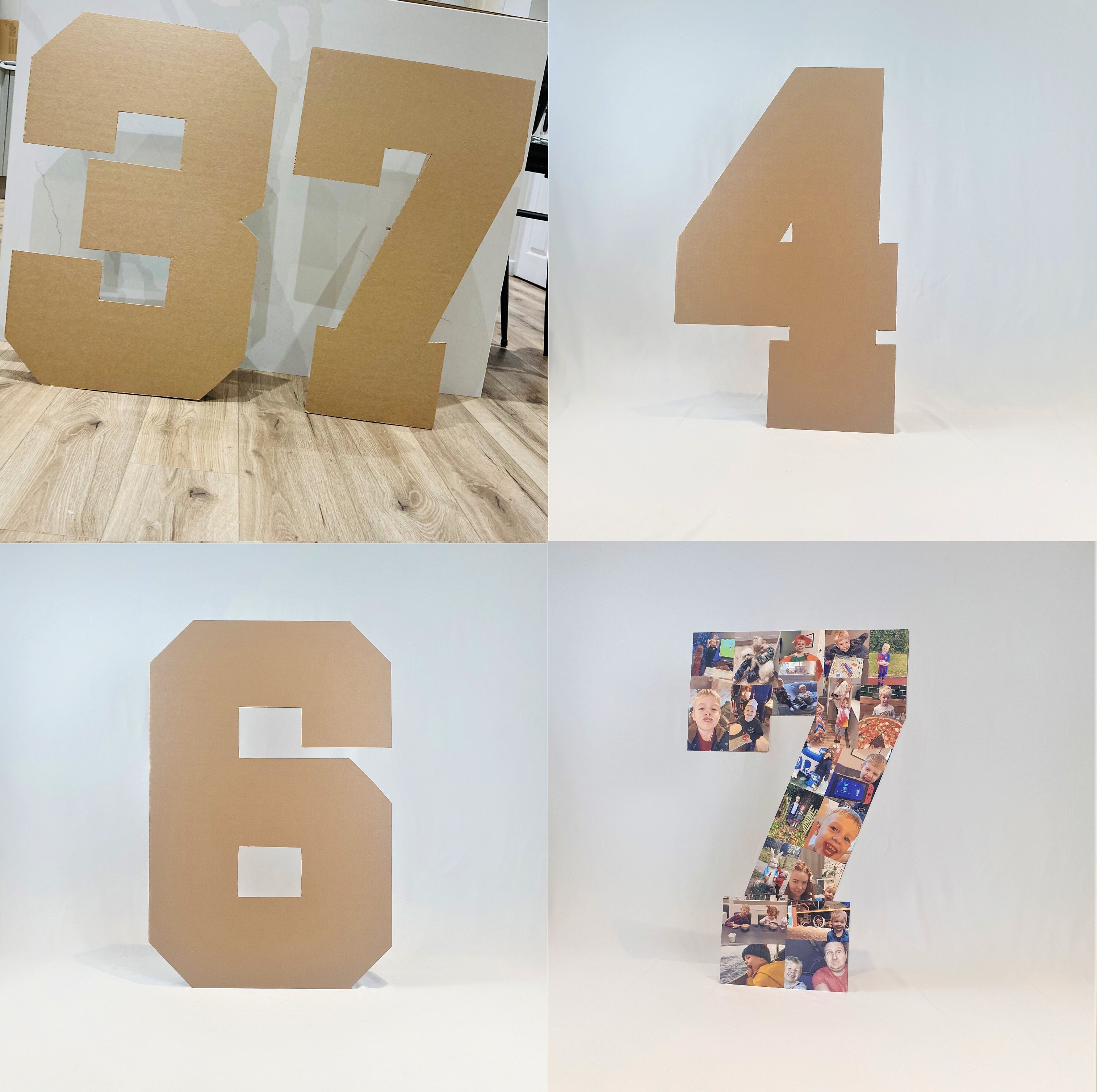 30” Large Cardboard Numbers DIY Party Decoration – Free Postage, Large Sign Display, Backdrop, Recyclable, Easy Assembly,