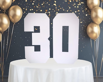 77cm Large Cardboard Numbers - DIY Party Decoration – Large Display, Backdrop, Recyclable, Quick Assembly