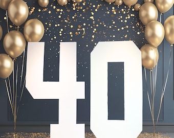 4FT GIANT Cardboard Numbers - DIY Party Decoration – Large Display, Backdrop, Recyclable