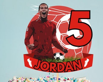 Van Dijk Cake Topper, Customizable Soccer-themed Cake Topper for Soccer-themed Parties, Virgil van Dijk Birthday Boy, Soccer Party Theme