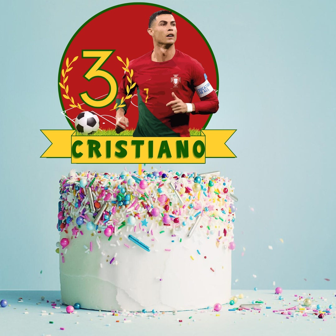 Crisitano Ronaldo Cake Topper, Customizable Soccer-themed Cake Topper ...