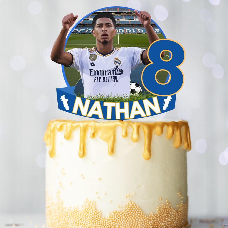 Bellingham Cake Topper, Customizable Soccerthemed Cake Topper for Soccerthemed Parties,jude