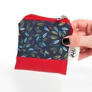 Cartera pequeña roja para mujer, monedero, tarjetero, tarjetero