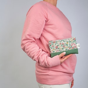 Portafoglio artigianale donna con doppia cerniera, Portamonete, Portacarte, Porta telefono