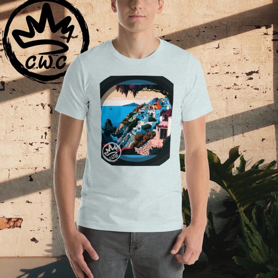 Santorini T-shirt. Comics Inspired Greece Souvenir - Etsy